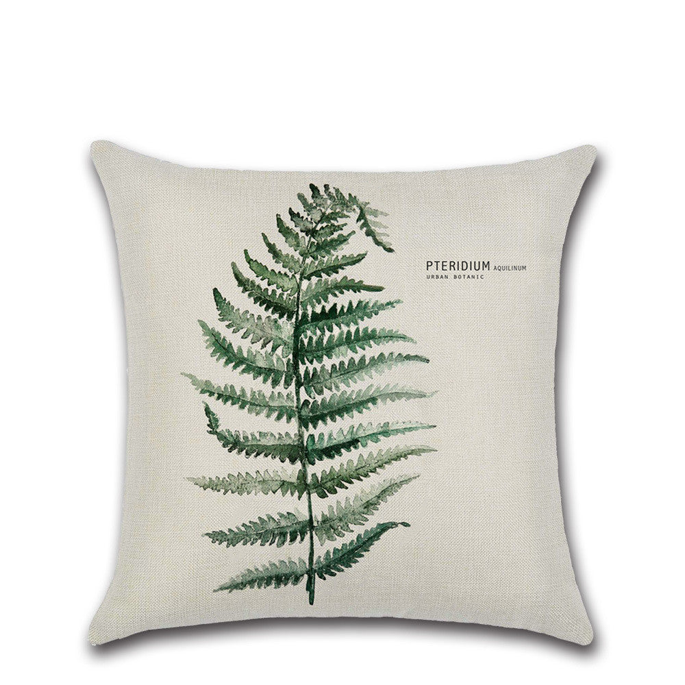 Dwelliy Elegant Flax Leaf Pillow Cover