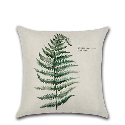 Dwelliy Elegant Flax Leaf Pillow Cover