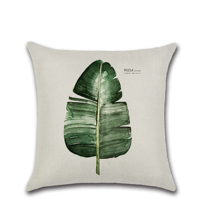 Dwelliy Elegant Flax Leaf Pillow Cover