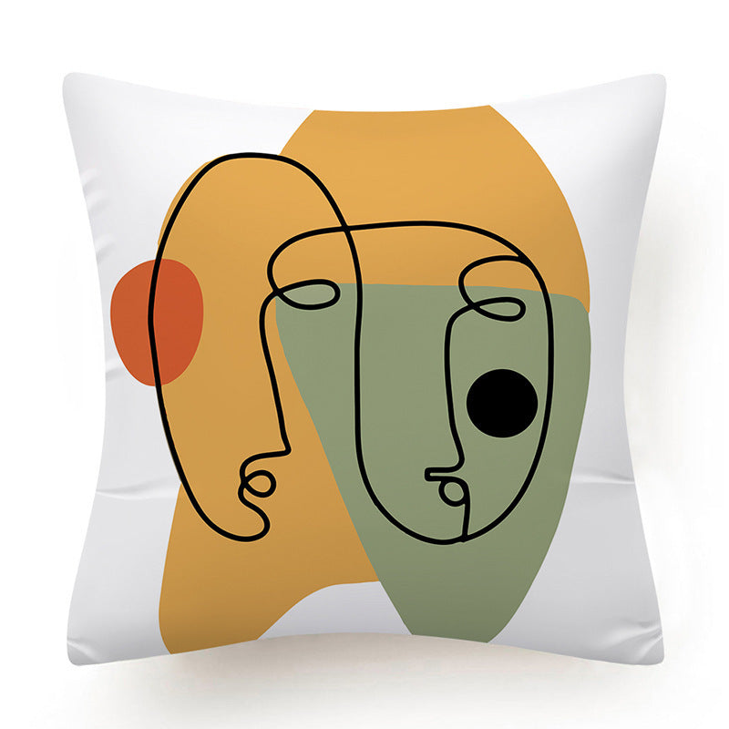 Dwelliy Minimalist Abstract Art Linen Pillow case