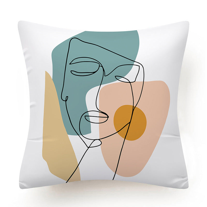 Dwelliy Minimalist Abstract Art Linen Pillow case