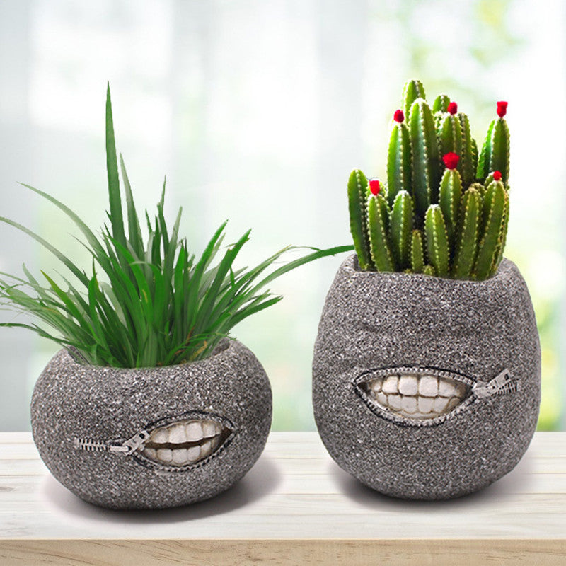 Dwelliy Resin Tooth Flower Pot