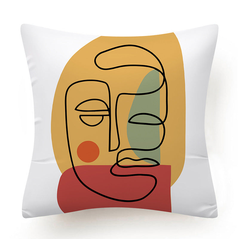 Dwelliy Minimalist Abstract Art Linen Pillow case