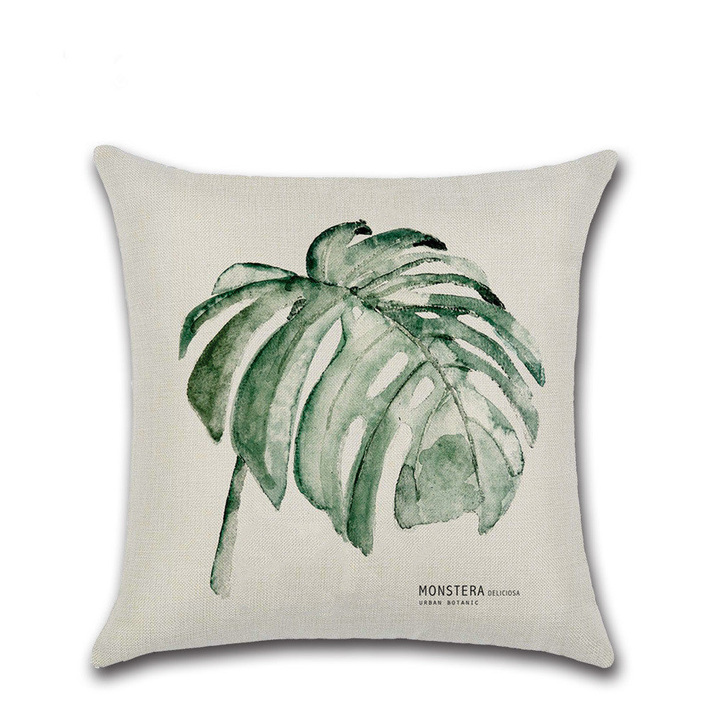 Dwelliy Elegant Flax Leaf Pillow Cover