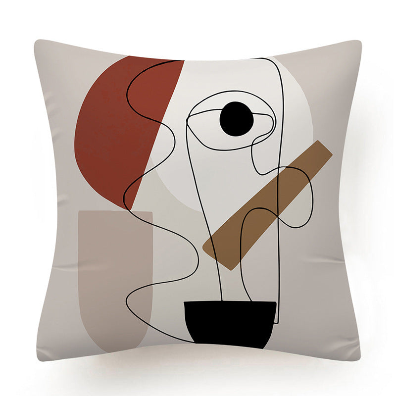 Dwelliy Minimalist Abstract Art Linen Pillow case