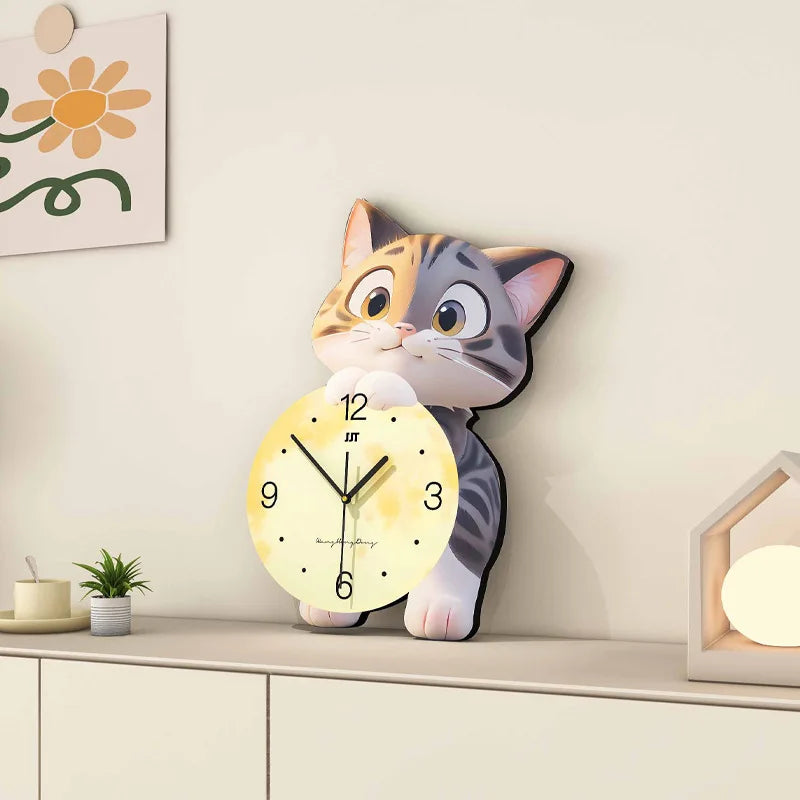 Dwelliy 3D Cartoon Cat Wall Clock