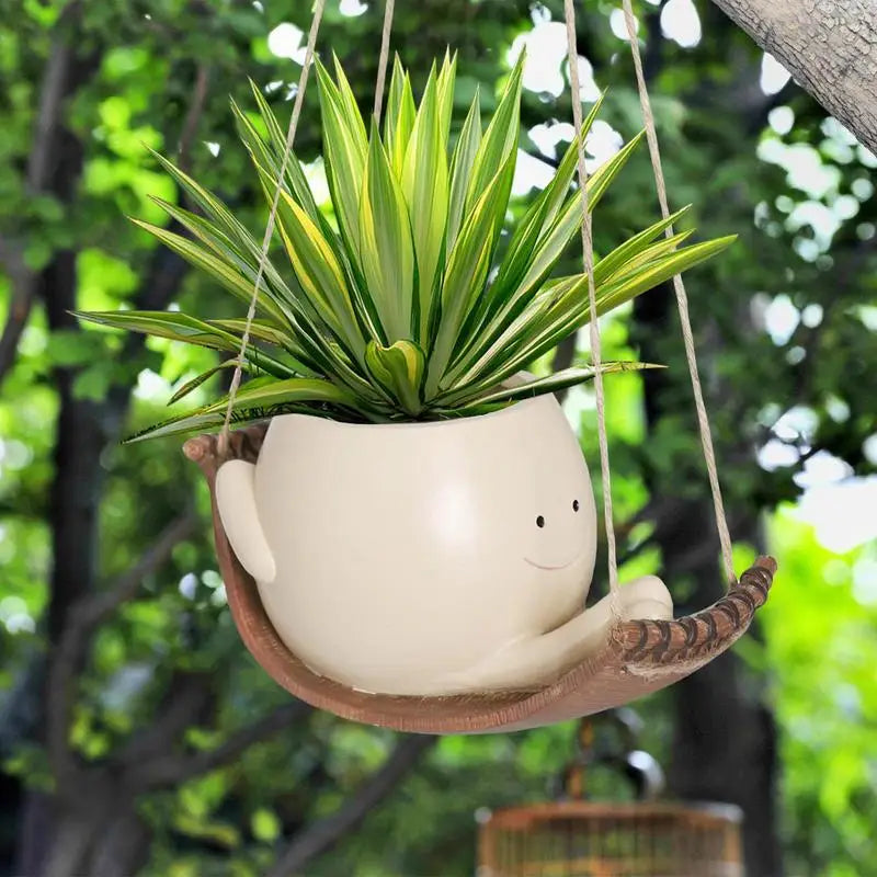 Flower Pot Swing Face-Garden Accessories