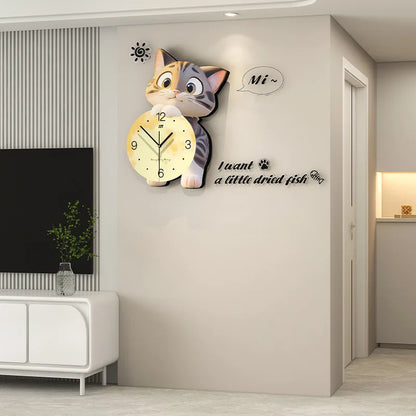 Dwelliy 3D Cartoon Cat Wall Clock