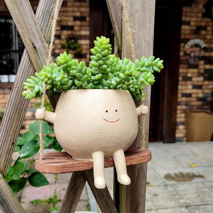 Flower Pot Swing Face-Garden Accessories