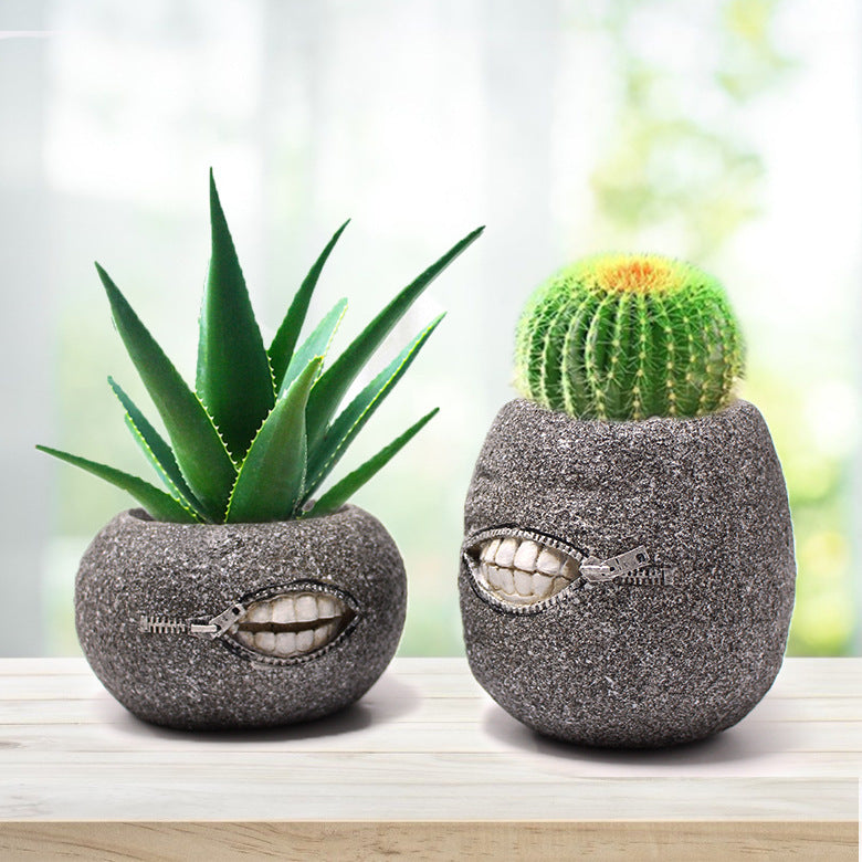 Dwelliy Resin Tooth Flower Pot