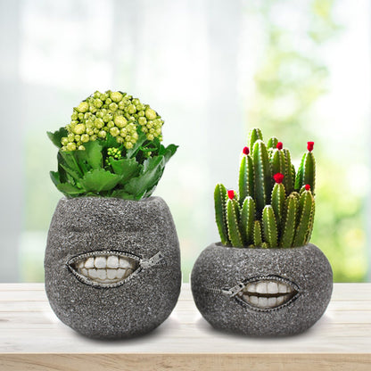 Dwelliy Resin Tooth Flower Pot