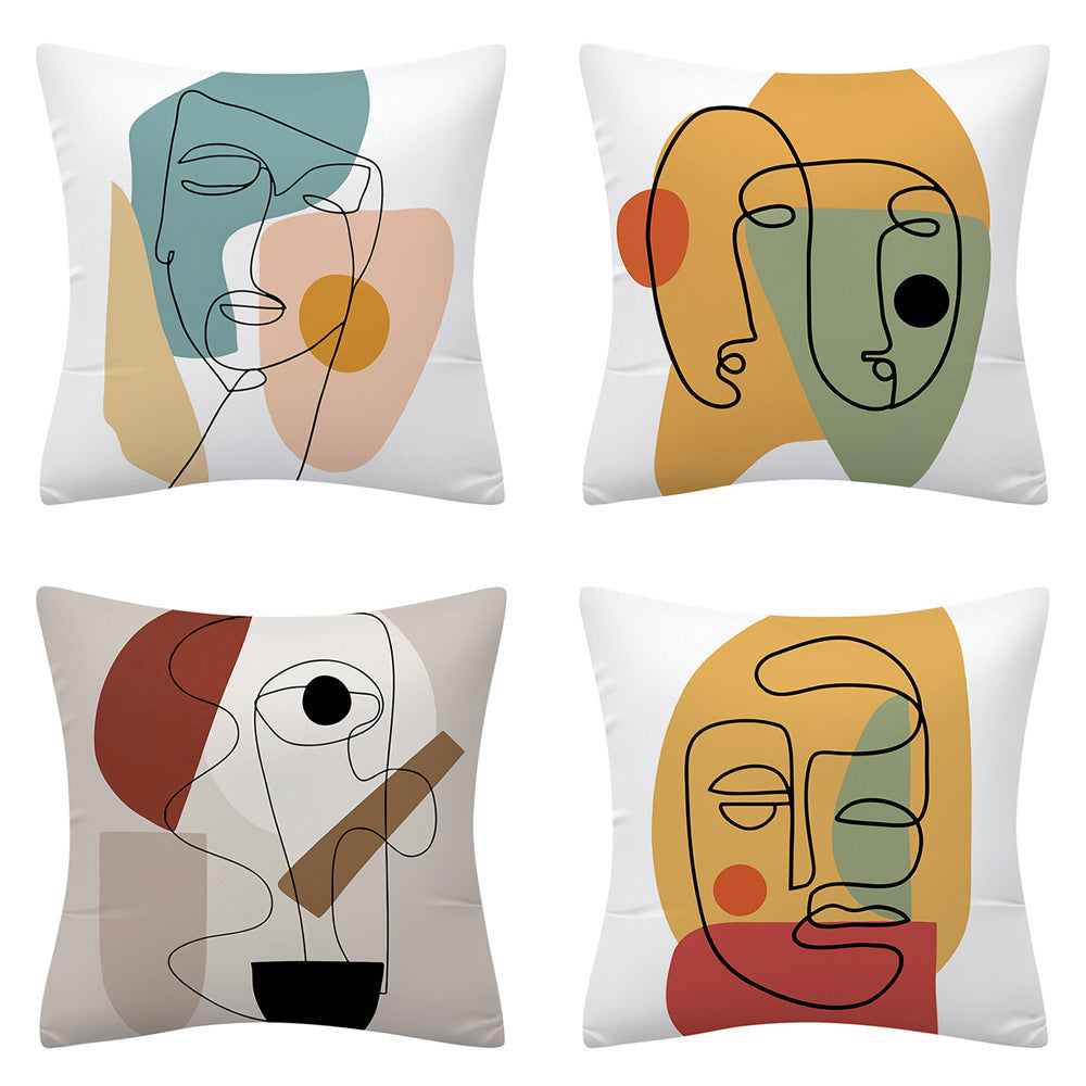 Dwelliy Minimalist Abstract Art Linen Pillow case