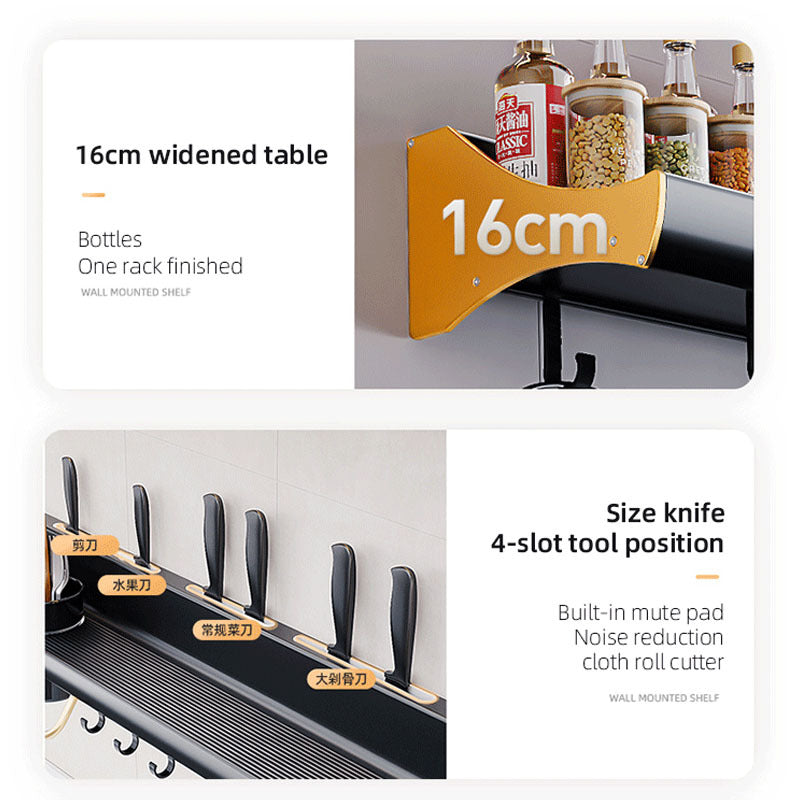 Dwelliy Fashionable Kitchen Shelf Wall-mounted