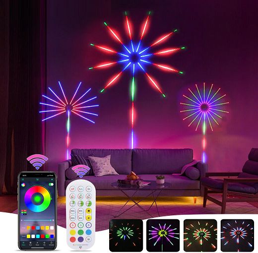 Firework LED lights with music sync for room decoration